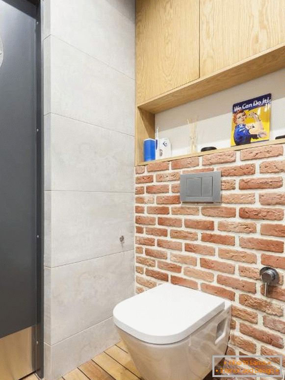 Дызайн маленькага туалета - фота ў стылі лофт