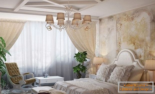 французскі стыль у інтэр'еры спальні