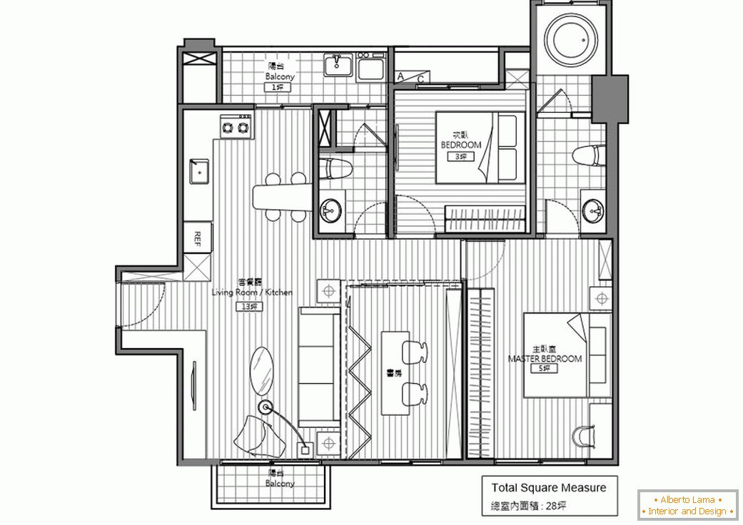 План-схема жылога комплексу Bachelor`s Apartment