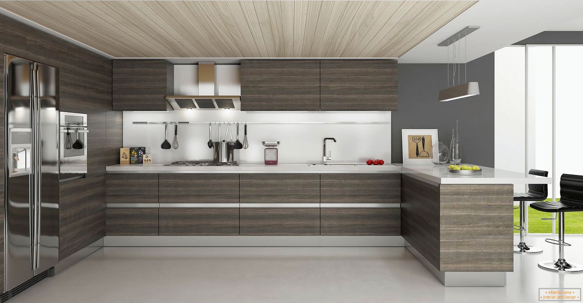 кухонны гарнітур на кухне в стиле модерн