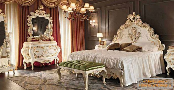 Спальня ў вялікім доме французскай заможнай сям'і. 