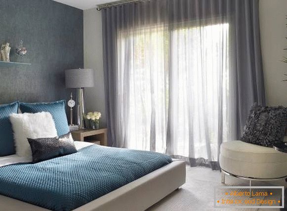 Сучасная спальня у шэрым і зялёным колерах 2016