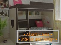 варыянты дызайну детской комнаты с двухъярусной кроватью