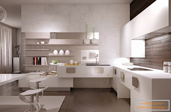Кухонны гарнітур у стылі мінімалізм не толькі прывабна выглядае, ён таксама функцыянальны і практычны.