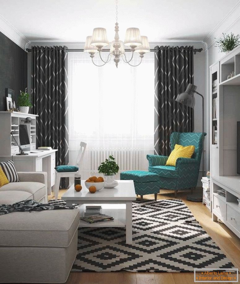 Чорна белая гасцёўня - 55 фота незвычайных рашэнняў дызайну