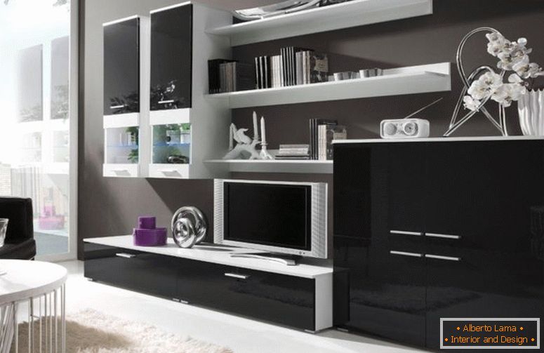 Чорна белая гасцёўня - 55 фота незвычайных рашэнняў дызайну