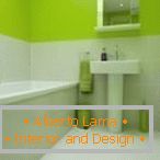 Зелено-белая ванная комната