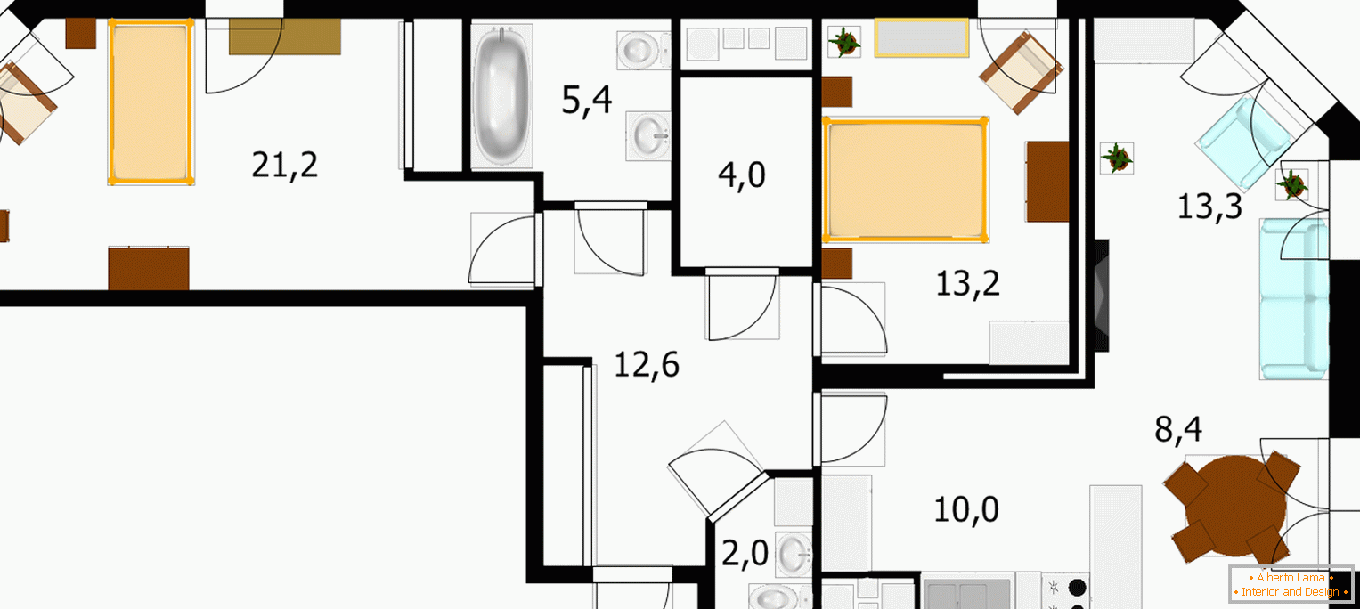 1 комнатная распашонка дизайн
