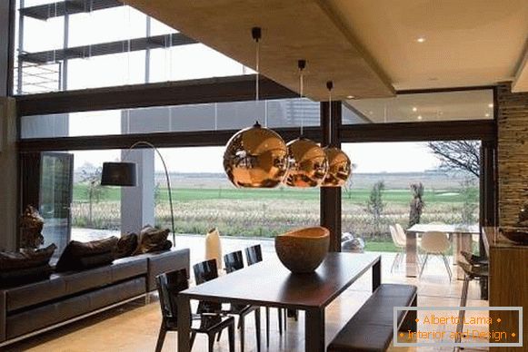Дызайн інтэр'ера прыватнага дома - кухня гостиная в современном стиле