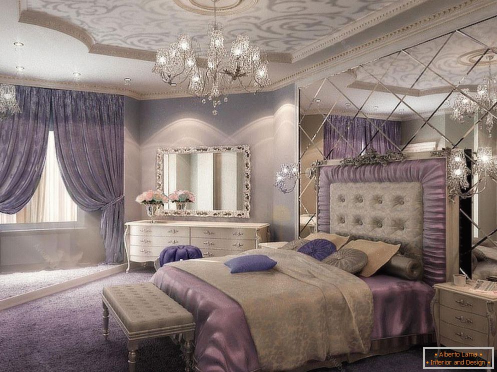 Бэзавая спальня ў класічным стылі