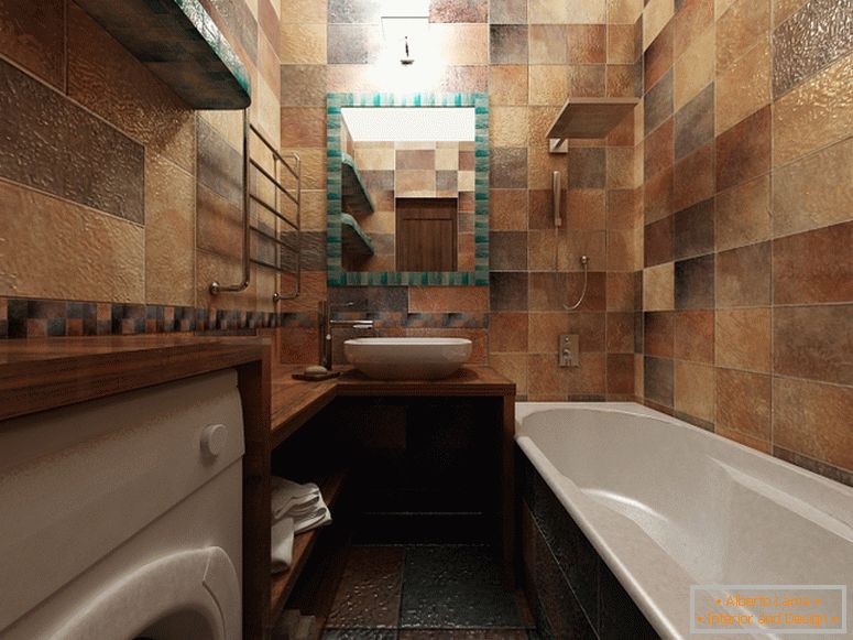 Стыльная ванная ў бронзавым колеры