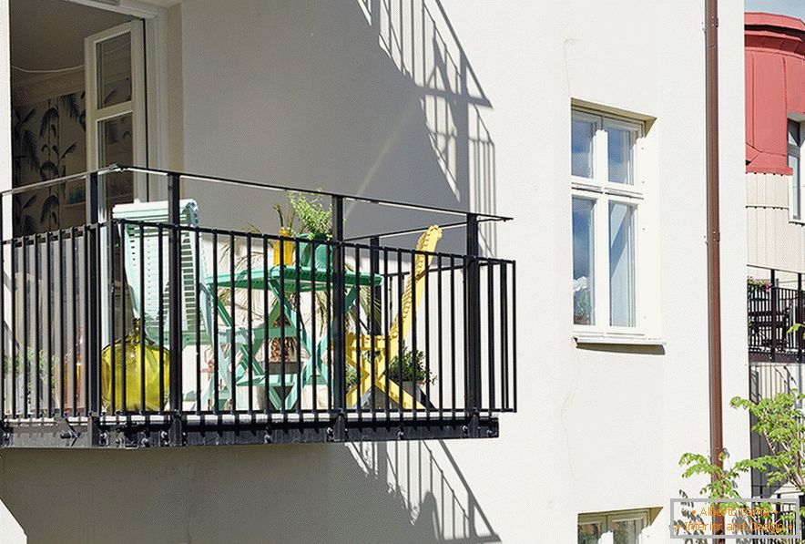 Балкон аднапакаёвай кватэры ў Гётэборгу