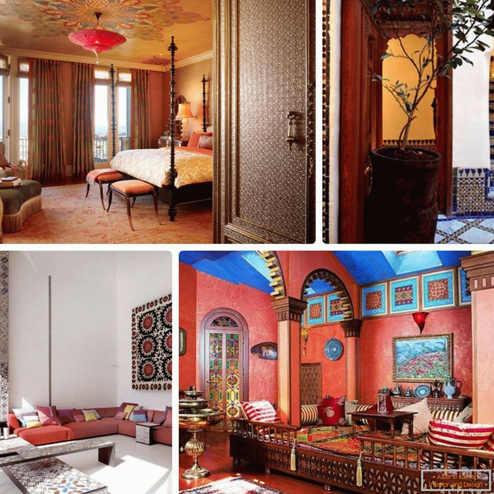асвятленне и мебель для марокканского интерьера