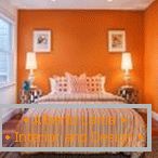 спальня в оранжевых тонах