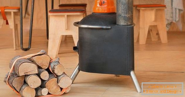 Праект маленькага жылога дома: дровяная печь