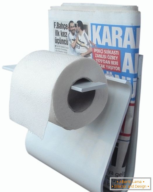Трымальнік для туалетнай паперы з паліцай для газеты